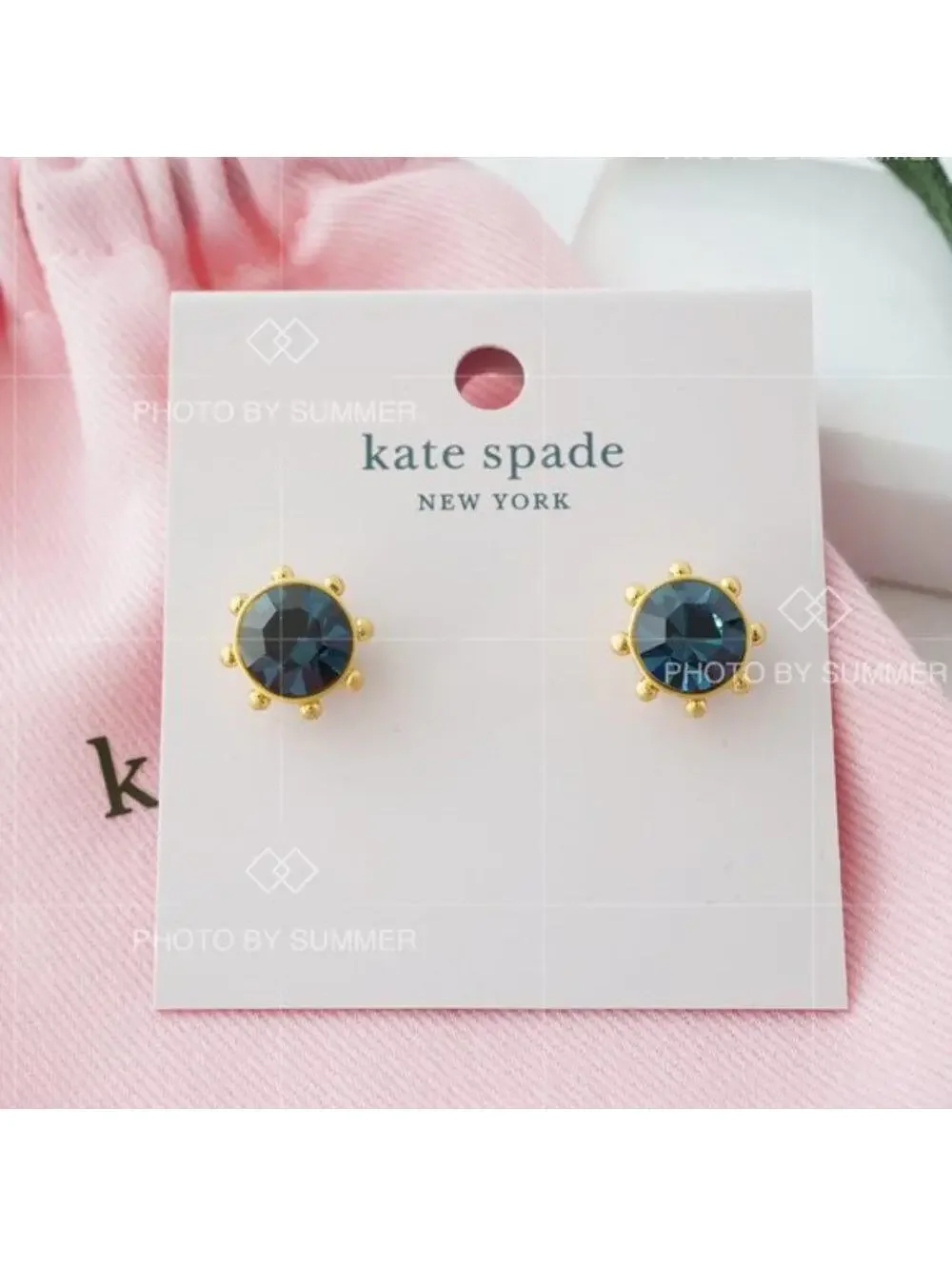 Kate Spade Flying Colors Bezel Studs Earrings Gold Montana